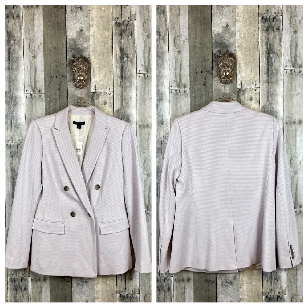 Ann Taylor Lavender Houndstooth Plaid Print Blazer Size 6 NWT! - Picture 13 of 14